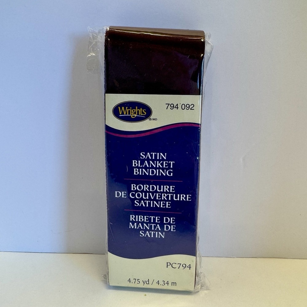 Wrights Satin Blanket Binding 2" x 4.75yd - Seal‎ Brown 794 092